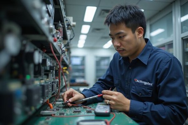 Technician diagnosing autogate issue